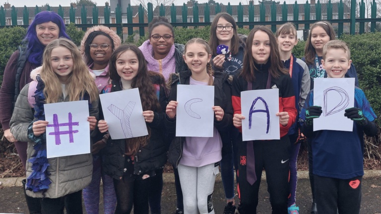 Camestone School dress purple for Young Carers Action Day
