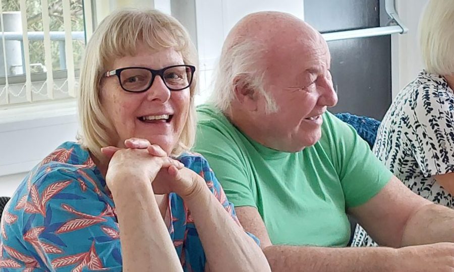 A smiling lady and man A smiling lady from a Former Carers meeting at Carers in Bedfordshire